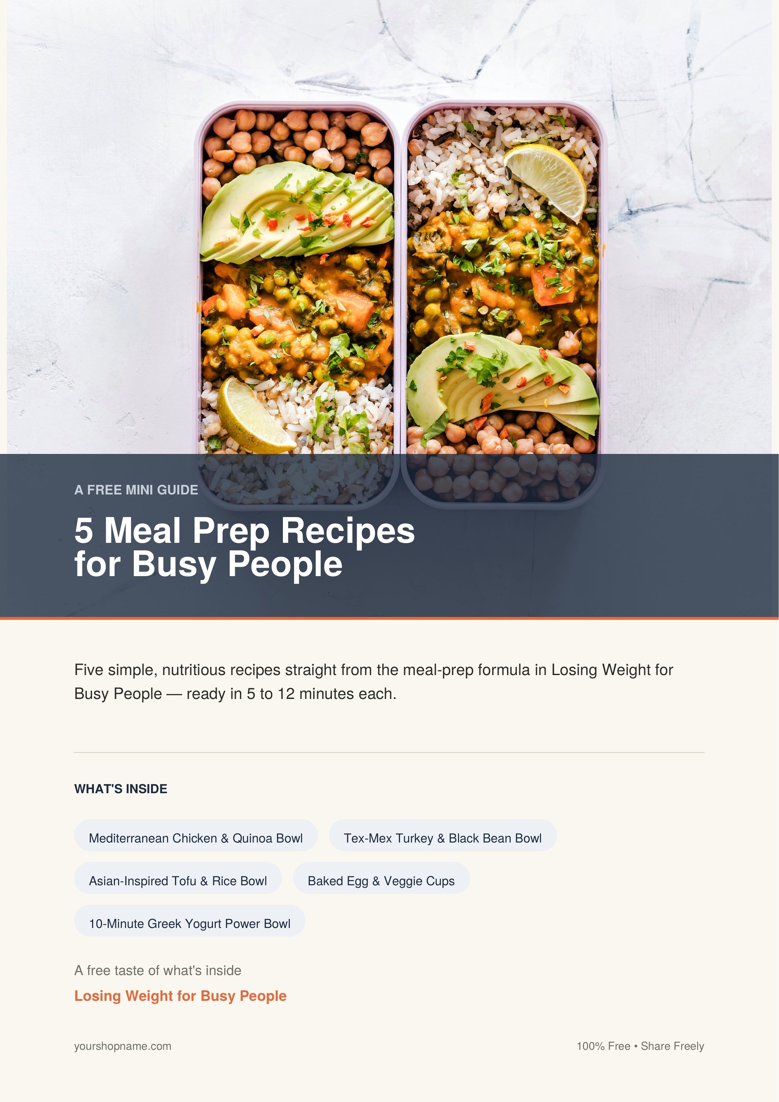 5 Meal Prep recipes for Weightloss — FREE